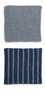 Square Cotton Knit Dish Cloths- Set of 2