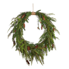Load image into Gallery viewer, Cedar and Pinecone Wreath
