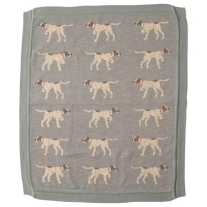 Cotton Knit Baby Blanket // Dog