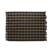 Load image into Gallery viewer, Black &amp; Tan Plaid Cotton Blend Throw
