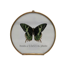 Load image into Gallery viewer, Round Brass Photo Frame
