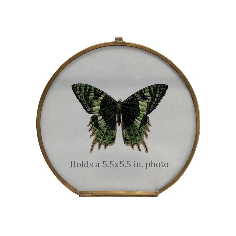 Round Brass Photo Frame
