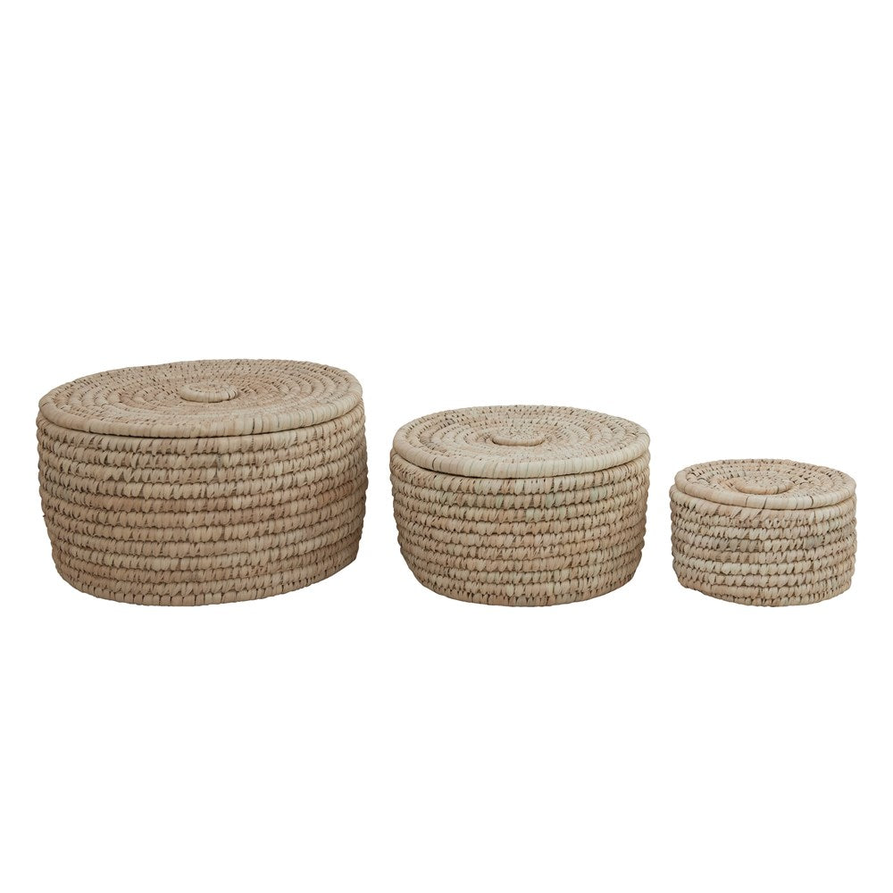 Lidded Grass Leaf Basket