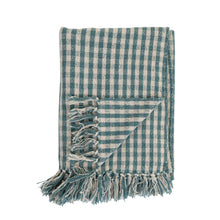 Load image into Gallery viewer, Gingham Cotton Throw //Teal
