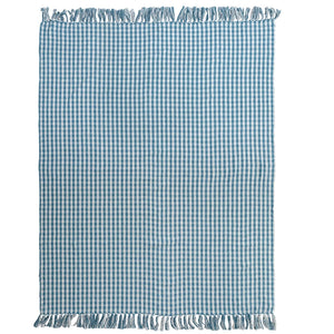 Gingham Cotton Throw //Teal
