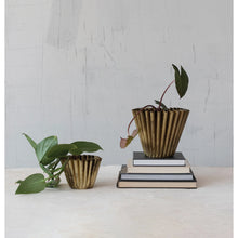 Load image into Gallery viewer, Fluted Metal Planter
