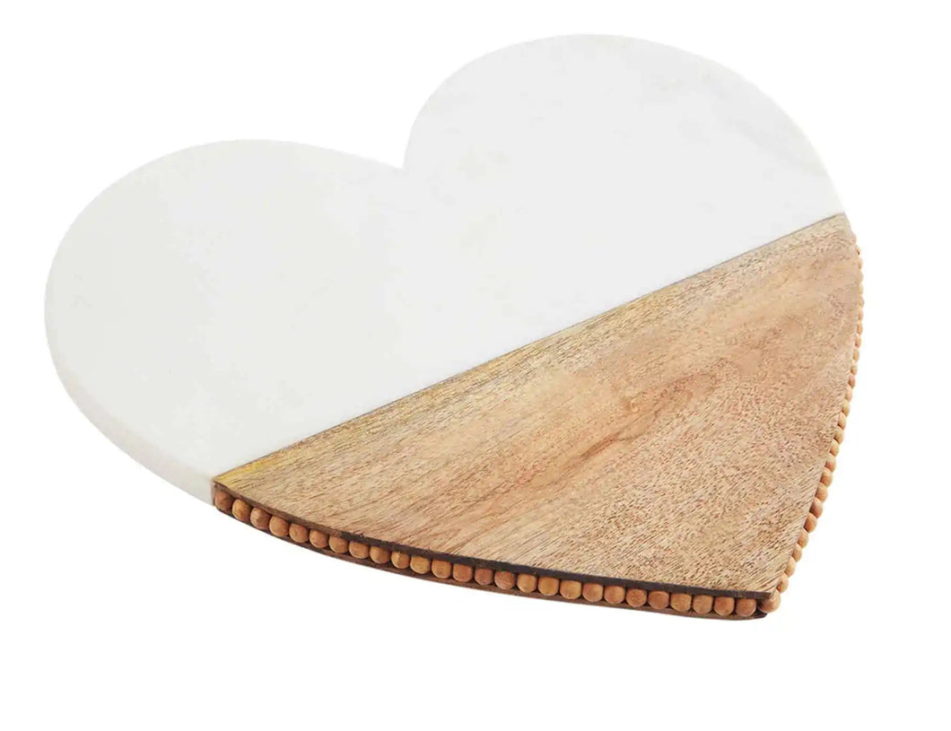 Marble and Wood Heart Platter