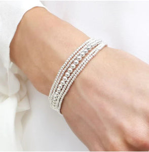 Classic Silver 2 MM Beaded Bracelet