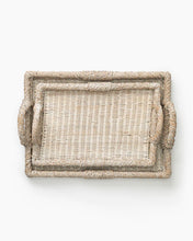Load image into Gallery viewer, Whitewashed Rattan Tray
