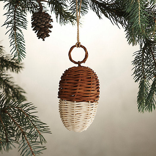 Rattan Acorn Ornament