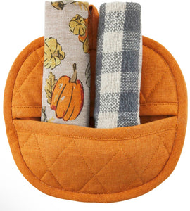 Pumpkin Pot Holder + Towel Set