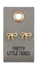Load image into Gallery viewer, Gold Stud Leather Tag Earrings
