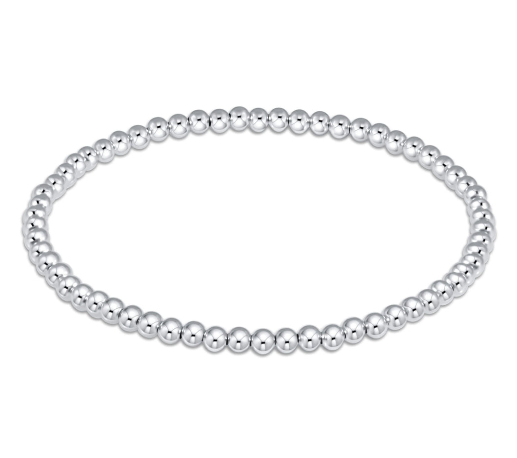 Classic Silver 3 MM Beaded Bracelet
