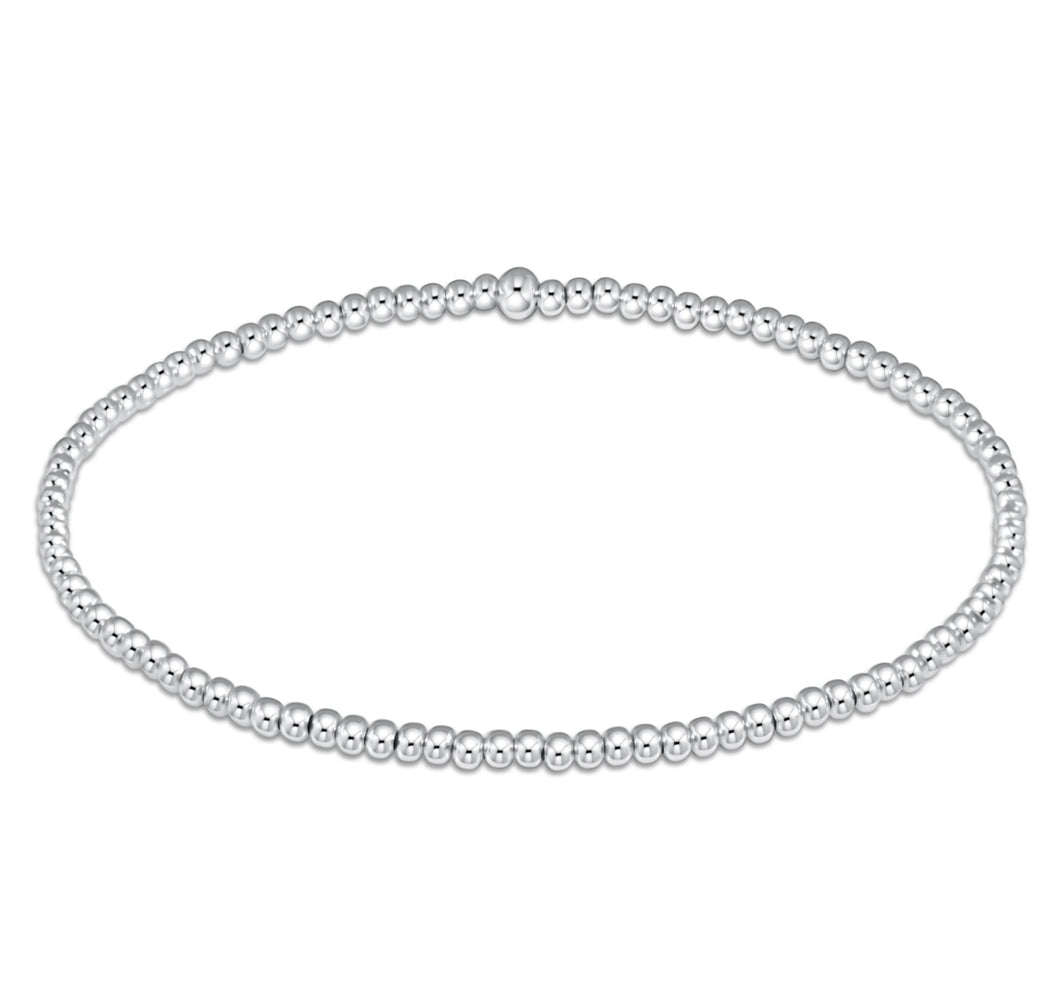 Classic Silver 2 MM Beaded Bracelet