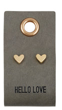 Load image into Gallery viewer, Gold Stud Leather Tag Earrings
