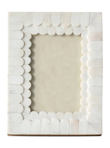 Scalloped Bone Photo Frame