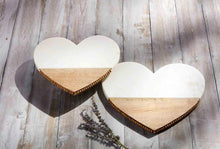 Load image into Gallery viewer, Marble and Wood Heart Platter
