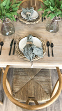 Load image into Gallery viewer, Blue Square Woven Striped Linen Napkin,
