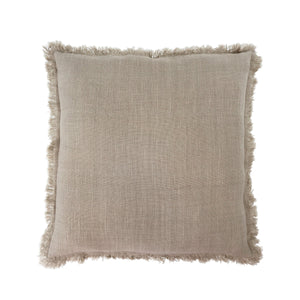 Frayed Edge Pillow, Light Grey