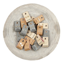 Load image into Gallery viewer, Gold Stud Leather Tag Earrings
