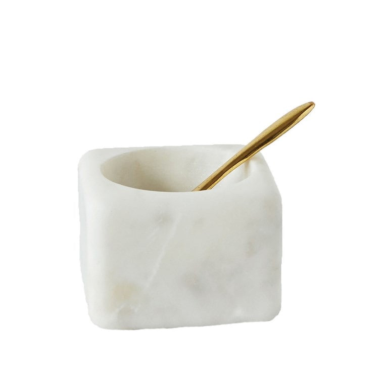 Marble Bowl w/ Brass Spoon